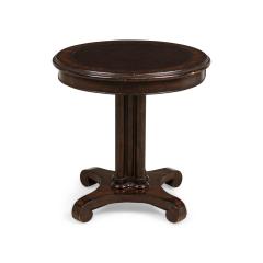 Regency Style Round Mahogany and Leather Center Table - 4729358