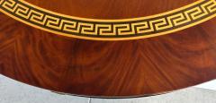 Regency Style Round Pedestal Table Greek Key Inlay Bronze Claw Feet Mounts - 4507418