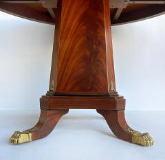 Regency Style Round Pedestal Table Greek Key Inlay Bronze Claw Feet Mounts - 4507427