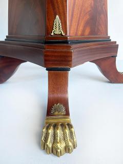 Regency Style Round Pedestal Table Greek Key Inlay Bronze Claw Feet Mounts - 4507447