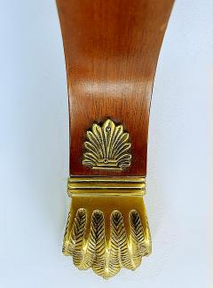 Regency Style Round Pedestal Table Greek Key Inlay Bronze Claw Feet Mounts - 4507452