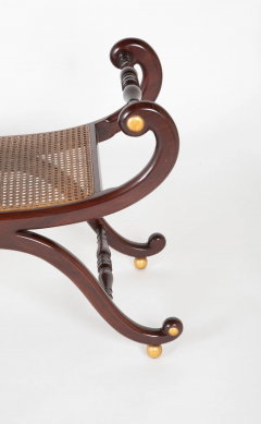 Regency Style Scroll End Bench with Cane Seat Gilt Tablets - 2679677