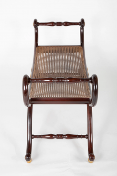 Regency Style Scroll End Bench with Cane Seat Gilt Tablets - 2679866