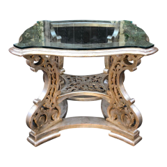 Regency Style Silver Silver Giltwood Designer Center Table - 1818372