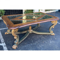 Regency Style Thomas Morgan Carved Italian Giltwood Cocktail Table - 2936268