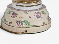 Regency Style Urn Table Lamps Porcelain Painted Wood France 20th c  - 4703835