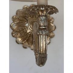 Regency Style White Gold Gilt Metal Single Arm Wall Sconce - 3799007