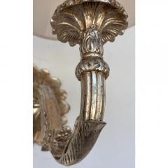 Regency Style White Gold Gilt Metal Single Arm Wall Sconce - 3799008