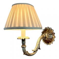 Regency Style White Gold Gilt Metal Single Arm Wall Sconce - 3799019