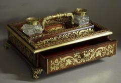 Regency rosewood and inlaid brass desk stand - 4787729