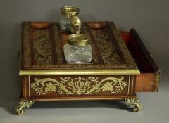 Regency rosewood and inlaid brass desk stand - 4787730