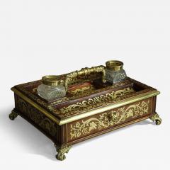 Regency rosewood and inlaid brass desk stand - 4790126