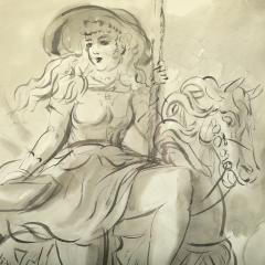 Reginald Marsh Merry Go Round GIrl A Double Sided Work - 4264375