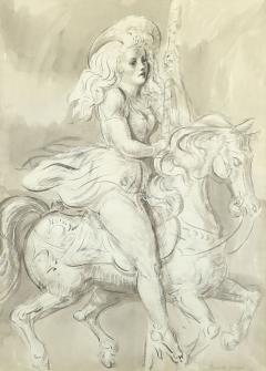 Reginald Marsh Merry Go Round GIrl A Double Sided Work - 4267380