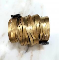 Reiko Ishiyama One of a Kind Gold Oxidized Silver Spiral Wrap Bracelet Reiko Ishiyama - 4701241