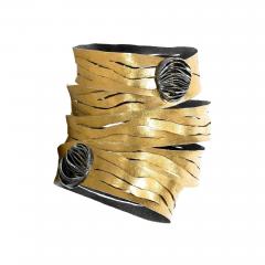 Reiko Ishiyama One of a Kind Gold Oxidized Silver Spiral Wrap Bracelet Reiko Ishiyama - 4701482