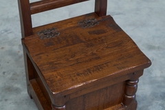 Remarkable Medieval Revival Accent Chair in Solid Oak Europe Mid 20th Century - 4803213