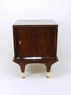 Remarkable Pair of Italian Midcentury Walnut and Brass Nightstands from 1950 - 4067345