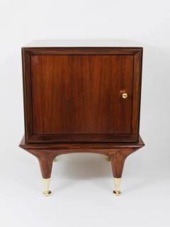 Remarkable Pair of Italian Midcentury Walnut and Brass Nightstands from 1950 - 4067442