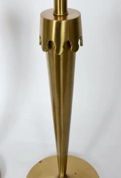 Rembrandt Lamp Company Pair Rembrandt Lighting Co Parzinger Style Brass Candlestick Torch Table Lamps - 3029737