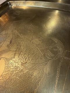 Remo Bombarieri Engraved Brass Tray - 4819646
