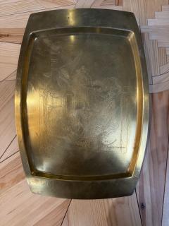 Remo Bombarieri Engraved Brass Tray - 4819648