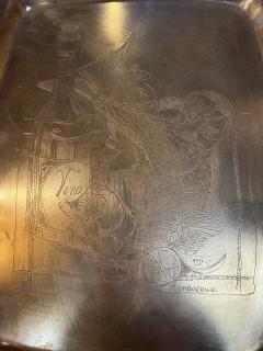 Remo Bombarieri Engraved Brass Tray - 4819649