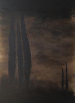 Remy Allamand CYPRESS I PEREGRINATION Original painting on natural linen - 4310201