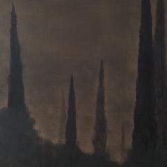 Remy Allamand CYPRESS II PEREGRINATION Original painting on natural linen - 4307592