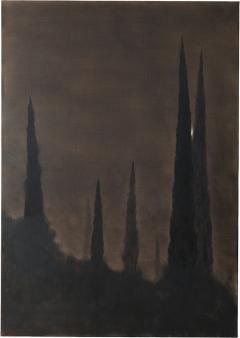 Remy Allamand CYPRESS II PEREGRINATION Original painting on natural linen - 4310199