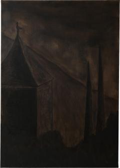 Remy Allamand THE DOVECOTE PEREGRINATION Original painting on natural linen - 4310198
