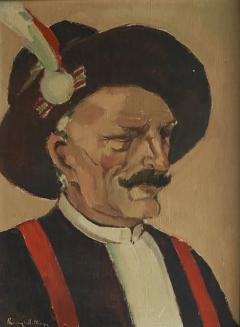 Remy de Pillecyn Remy de Pillecyn Man met hoed Oil on Canvas Belgium 1964 - 4469542