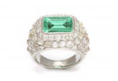 Ren Boivin Emerald Diamond Ring in Platinum by Rene Boivin - 85547