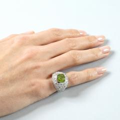 Ren Boivin Ren Boivin Art Deco Platinum Peridot and Diamond Ring - 262636