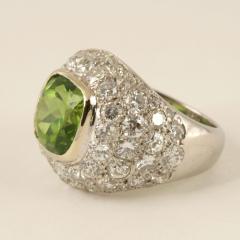 Ren Boivin Ren Boivin Art Deco Platinum Peridot and Diamond Ring - 262637