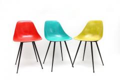 Ren Cailette Set of Eight Rene Cailette Fiberglass Side Chairs - 436769