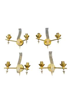 Ren Drouet 1940s Pair of Brass and lucite sconces attributed to Ren Drouet - 4502360