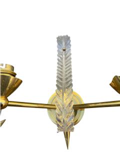 Ren Drouet 1940s Pair of Brass and lucite sconces attributed to Ren Drouet - 4502363