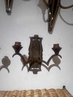 Ren Drouet 1940s bronze sconces in the style of Ren Drouet - 3992809