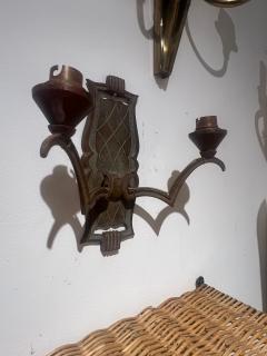 Ren Drouet 1940s bronze sconces in the style of Ren Drouet - 3992810