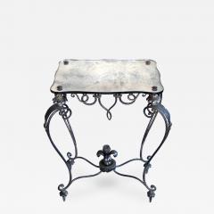 Ren Drouet An elegant French iron and tole table with mirrored top Rene Drouet - 975920