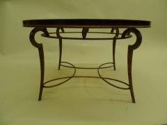 Ren Drouet French Mid Century Copper Gilt Wrought Iron Coffee Table by Rene Drouet 1940 - 1819743