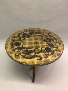 Ren Drouet French Modern Neoclassical Gilt Wrought Iron Coffee Side Table by Rene Drouet - 2372300