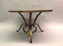 Ren Drouet French Modern Neoclassical Gilt Wrought Iron Coffee Side Table by Rene Drouet - 2372315