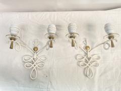 Ren Drouet Pair of 1940s wrought iron sconces by Ren Drouet - 3333960