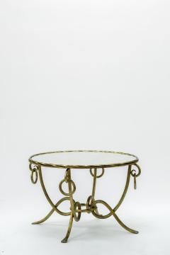 Ren Drouet Rene Drouet gold leaf wrought iron round coffee table - 829159