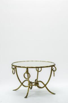 Ren Drouet Rene Drouet gold leaf wrought iron round coffee table - 829160