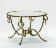 Ren Drouet Rene Drouet gold leaf wrought iron round coffee table - 829162