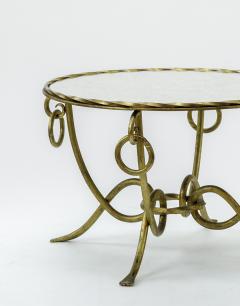 Ren Drouet Rene Drouet gold leaf wrought iron round coffee table - 829171