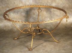 Ren Drouet Rene Drouet large round gilt iron coffee table - 3128093